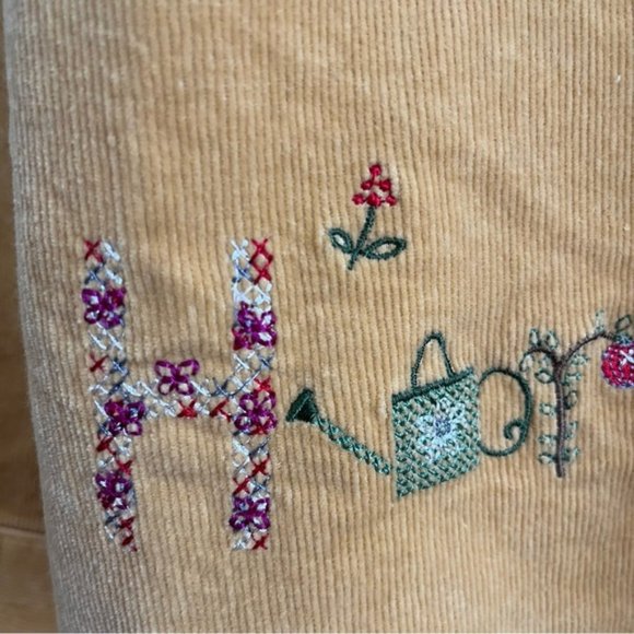 Christopher & Banks Embroidered Button Front Shirt Stretch Corduroy Size XL - Picture 4 of 15